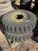 2No 12.00-20 ex army wheels and tyres