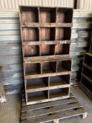 Wooden pigeon hole unit