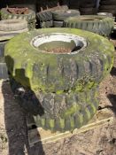 3No 12.00-20 ex army wheels and tyres