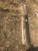 2No wooden fence posts (Lincolnshire post & rail).