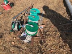 Quantity electric fencing reels and stakes