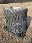 Pair 600/50R22.5 wheels and tyres