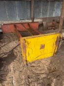 Farm made grain pusher with JCB Q-fit brackets