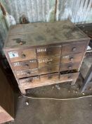 Wooden drawers and contents