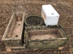 Quantity of concrete troughs and belfast sink