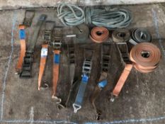 Quantity of ratchet straps and rope