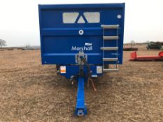 2022 Marshall QM1200 12t twin axle trailer with hydraulic rear door and manual chute. On 560/45R22.5