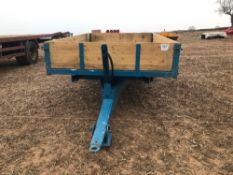 Single axle drop side trailer. Timber floors and sides.