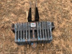 Weight block with 14No. Harris wafer weights on 3 point linkage frame