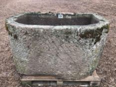 Deep stone trough: Length: 1.46m, width: 0.94m, depth: 0.81m