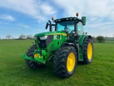 2022 John Deere 6R185 CommandPro 4wd tractor with 5No electric spools, cab and front suspension,  fr