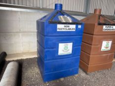 Blue recycling bin