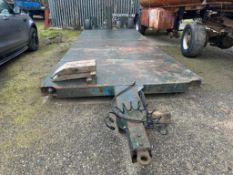 David Moreton Engineering hydraulic drop flat plant trailer. 6.3m x 2.5m. Serial No: 1121