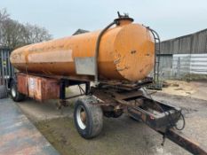 Steel water tank mounted on chassis. C/w dolly. On 385/65-22.5 wheels and tyres