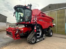2022 Case 9250 Axial-flow combine. Straw chopper complete with 35ft header on front tracks and 500/8