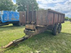 Twin axle tipping trailer, spares or repair