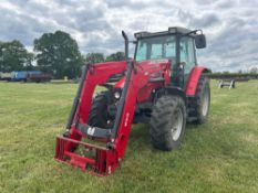 2011 Massey Ferguson 5455 Dyna 4 4wd 40kph tractor with Massey Ferguson 955 front loader, 2 manual s