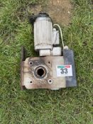 Roller door motor, 3 phase, spares or repair
