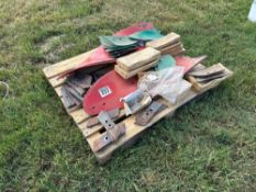 Quantity Kverneland plough spares to include points, mouldboards, skimmers etc