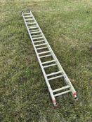 Quanitty aluminium double extending ladders