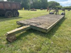 Low loader 6.1m x 2.3m with rear hydraulic lowering axle on 8.25R16 wheels and tyres