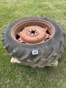 Pair Fordson 12.4/11-36 wheels and tyres