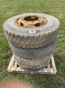 4No 11R22.5 wheels and tyres, 10 stud