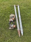 2No grain aeration spears with motors, single phase. NB: 1 Motor spares or repairs