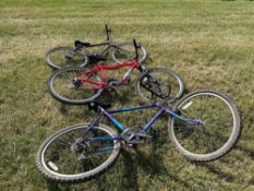 3No bicycles NB: No VAT on this lot