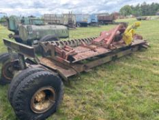 4m power harrow with rear spiral roller c/w transport trailer