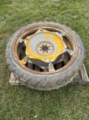 2No Massey Ferguson 35X 6.00-36 rear row crop wheels and tyres