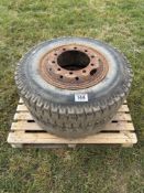 2No 9.00-20 wheels and tyres, 10 stud