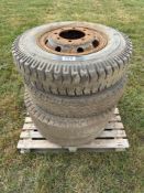 4No 9.00-20 wheels and tyres, 8 stud