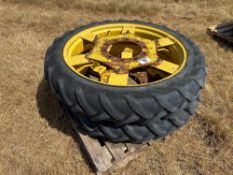 Pair 8.3/8R36 row crop wheels and tyres with 10 stud centres