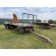 11m flat bed trailer with central mounted hiab, with rear double axle on 385/65R22.5 wheels and tyre - Image 2 of 15