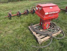 2008 Opico Varicast Air 8 pneumatic seed box with 3m trailing bar. Serial No: 2480-25/07. NB: Comes