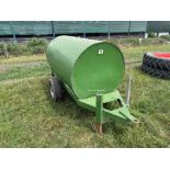 c.1,000l bunded fuel bowser with 12v pump and nozzle, single axle on 185R13 wheels and tyres
