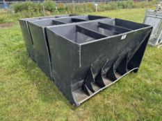 3No black plastic sheep feeders