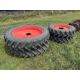 Set Mitas 340/85R36 10 stud front and 380/90R50 8 stud rear row crops wheels and tyres suited to Cla - Image 1 of 8