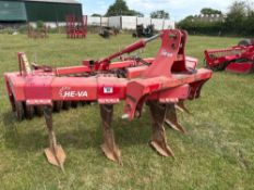 2014 HE-VA 3m 5 leg subsoiler with rear hydraulic adjustable packer, linkage mounted. Serial No: 305