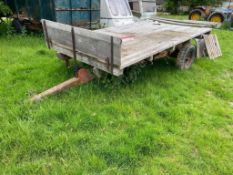 12ft wooden flat bed with rear bale rave (Buckinghamshire) (NO VAT)