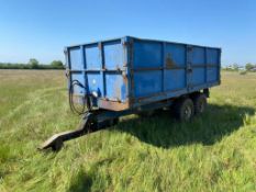 Marston 10t grain trailer, hydraulic tipping, double axle, grain chute, drop down sides, floor in ne