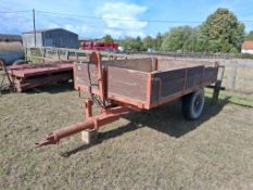 3t drop side trailer, single axle on 9.00-16 wheels and tyres