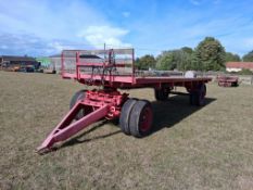 4 wheel 25ft bale trailer on 8.25-20 wheels and tyres, hydraulic brakes