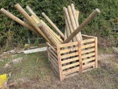 Quantity wooden round fence posts