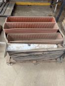 Quantity plastic rectangular planters