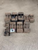 Quantity vintage weights including 6No 56lb weights