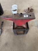 Anvil on metal stand