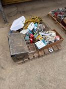 Quantity electrical sundries to include bulbs, extension leads, cable etc.