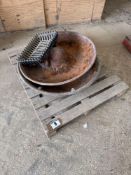 2No cast iron mexican hat pig troughs